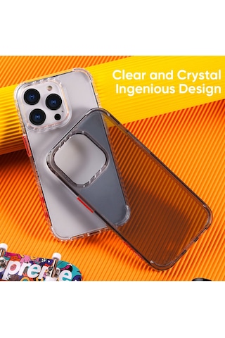 Rock Apple Uyumlu iPhone 14 Pro Kılıf Air Serisi Şeffaf Silikon - Siyah Siyah