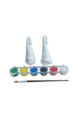 Ehobici Taş Boyama Seti Gnome Cüceler 6 Renk Akrilik Boya 5ml + Fırça