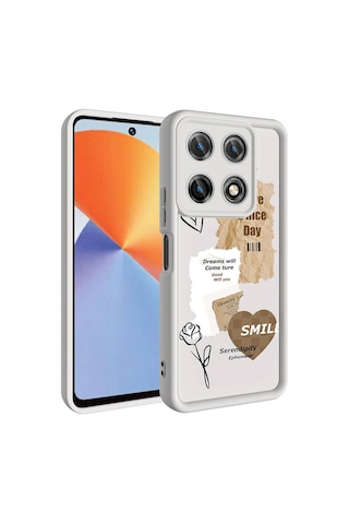 İnfinix Note 30 Pro Kılıf Kamera Korumalı Baskılı Arka Yüzey Zore Klas Kapak Siyah