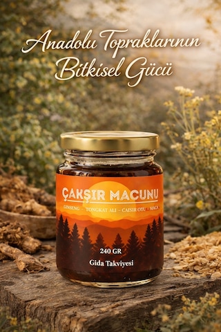 Çakşır Macunu, Panax, Tongkat Ali, Çakşır Otu Bal Bitkisel Karışım Güç Kuvvet Macun 240 Gr