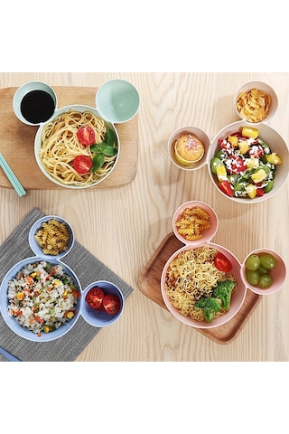 Çevre Dostu 4 Parça Mickey & Minnie Pipet Sofra Takımı - Paslanmaya Dayanıklı