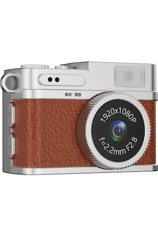 Meridiangoods A Brown Mini Retro Kamera 8gb Hafıza Kartlı Taşınabilir Fotoğraf Video Çekim Aygıtı