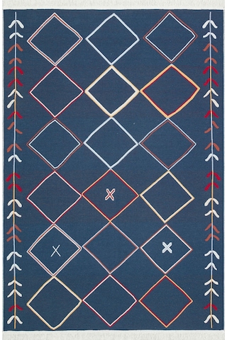 Multy Cream Yıkanabilir Çift Taraflı Modern Desenli Dokuma Kilim