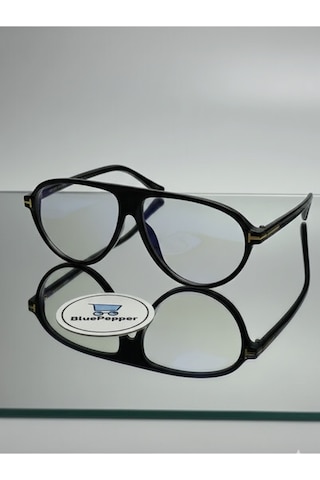 Zenit Modern Çerçeveli Gözlük Unisex Yuvarlak Stil Sahibi Mavi Işık Korumalı Camları Değişebilir Siyah