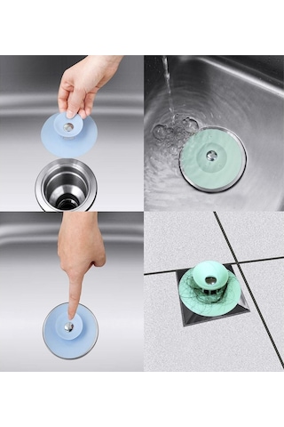 Silikon Lavabo Küvet Süzgeci Kilitli Lavabo Tıkacı Lavabo Küvet Tıpası 7010
