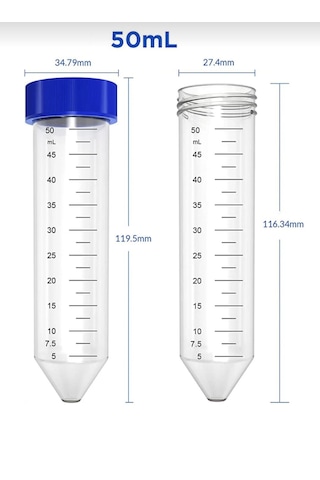 Falkon Tüpü 50 Ml - Dibi Konik - 25 Adet