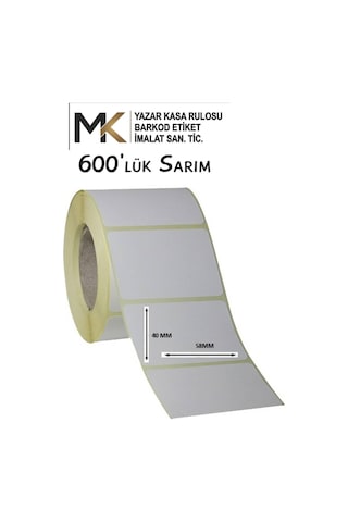40x58 Terazi Etiketi / Barkod Etiketi / 600'lük Sarım / 600lü Sarım / 1 Adet Diğer