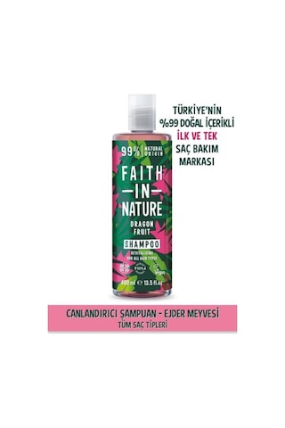 Faith in Nature%99 Doğal Canlandırıcı Şampuan Ejder Meyvesi Tüm Saç Tipleri İçin 400 ML