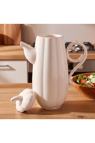 Porsima 17020 2li Pumpkin Porselen Çok Amaçlı Sunum Ve Servis Yağdanlığı Yağlık Sirkelik Yağdanlık 1000+1000 Ml Beyaz