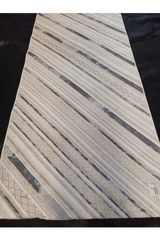 Aslan Home Spor Gri Desen Yıkanabilir Kaymaz Taban Dört Mevsimlik Salon, Banyo, Balkon, Genç Odası Kesme Yolluk Gri & Beyaz