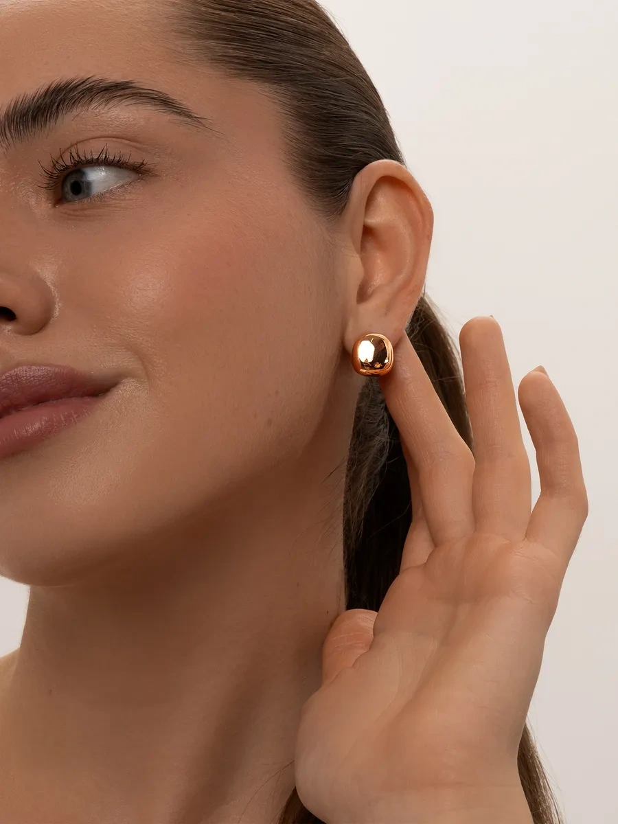 Serebro Rossii Gümüş Altın Kaplama Küpe 261220788 Altın