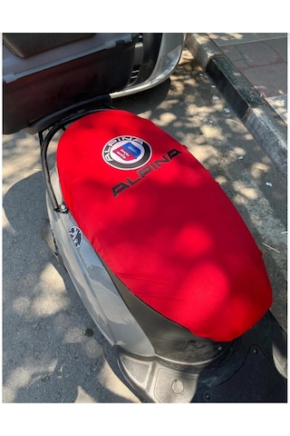 Alpina Kırmızı Penye Motorsiklet Sele Kılıfı 1.kalite Likrali Penye Yıkanabilir