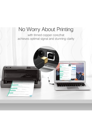 Ugreen Usb 2.0 Nikel Kaplama Yazıcı Kablosu Veri Kablosu, Canon, Epson, Hp İçin, Kablo Uzunluğu: 3m