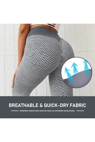 Fortunelane Kadınlar İçin Balık Desenli Yoga Taytı - Esnek, Terliksiz, Toparlayıcı, Spor İçin Gri Gri