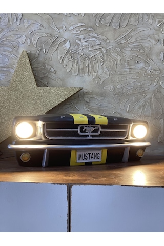 Işıklı Mustang Duvar Obje Araba Siyah Sarı 94386946