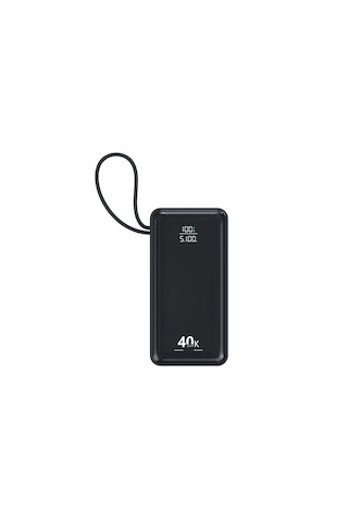 40.000 Mah Taşınabilir Şarj Aleti 22.5w Pd Hızlı Şarj Lcd Şarj Göstergeli 6 Port Powerbank Siyah