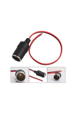 Araç Çakmaklık Uzatıcı Dişi Fiş Kablolu Dişi Çakmak Soketi Boş