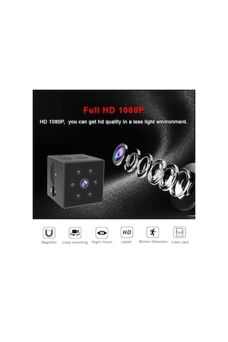 Vkemall Siyah Mini - Hd 1080p, 6 Infrared Gece Görüşü, Hareket Algılama, Tf Kart Desteği 8-32gb , Manyetik Montaj