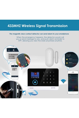 Yifomall Akıllı Pencere/kapı Alarmı - Ev Güvenliği İçin - Alexa Ve Google Uyumlu - 433mhz Yayın Sinyali