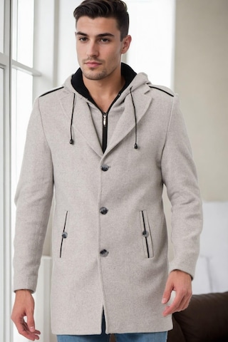 Plt9406 Dewberry Erkek Palto-desenli Bej Desenli Bej