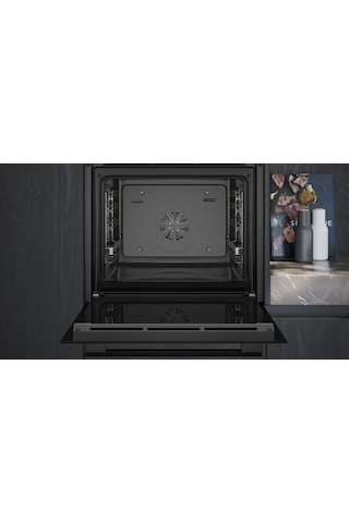 Siemens HR232GEB3 Buhar Destekli Ankastre Fırın Siyah Inox