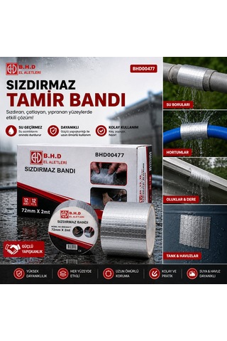 12 Adet 72mmx2mt Su Sızdırmaz Sakız Tamir Bantı