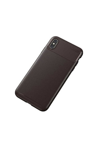 Apple Uyumlu iPhone X Kılıf Zore Negro Silikon Kapak Kahverengi