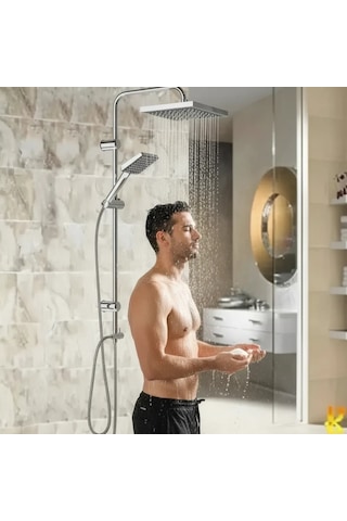Irmak Premium Robot Yağmurlama Tepe Duş Sistemi Modern Banyo Batarya Seti Çok renkli