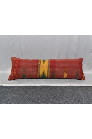 Zehra Abla Halı Yeni El Dokuma Dekoratif Lumbar Kilim Kırlent Yastık Kılıfı 6688 Çok Renkli