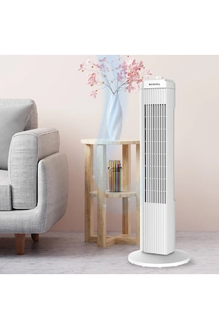 Beyaz 50w 3 Kademe - Zamanlayıcı Kule Tipi Vantilatör Ktf-258w