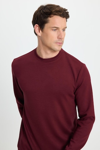 Tudors Erkek Relax Fit Rahat Kesim Uzun Kollu Ekstra Yumuşak Bisiklet Yaka Bordo Sweatshirt-41868 Bordo