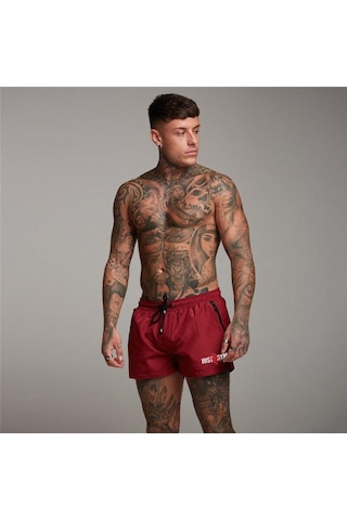 Kırmızı Muscleguys Yaz Rahat Plaj Kısa Erkekler İçin Günlük Ince Erkek Şort Ter Koşu Fitness Şortu Moda Baskı Spor Salonu Vücut Geliştirme Kısa Pantolon Kırmızı