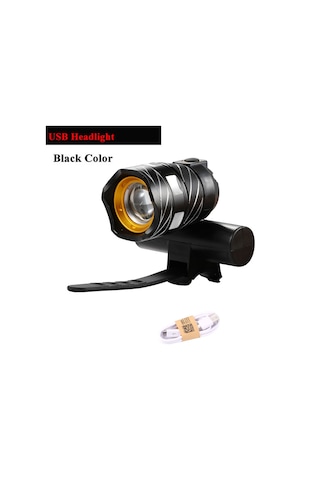 Bisiklet Farı 15000 Lümen T6 Led 3000Mah Pil Su Geçirmez Siyah