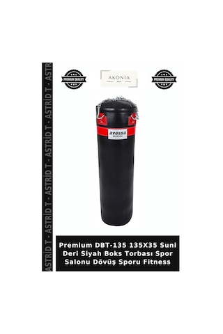 Premium Dbt-135 135x35 Suni Deri Siyah Boks Torbası Spor Salonu Dövüş Sporu Fitness