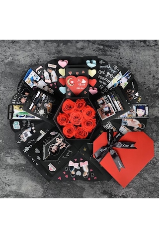 Kalp Şekli Dıy El Yapımı Fotoğraf Albümü Sürpriz Patlama Zıplayan Hediye Kutusu