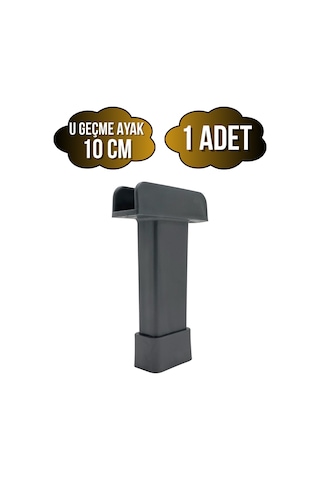 U Geçme Gri Plastik Ayarlı Ayak Mobilya Masa Ve Dolap Ayağı Gri 10cm 1 Adet Gri