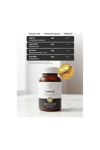 Erbatab Puritex (Kişniş - Spirulina - Brokoli - Klorella) 60 Kapsül