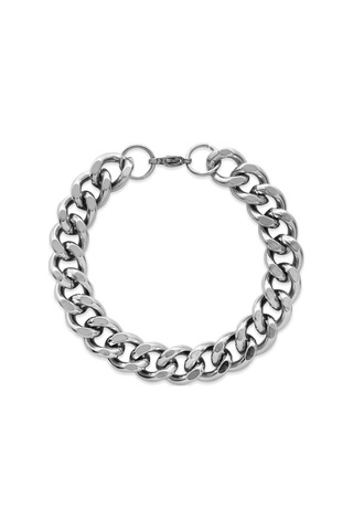 Silver Renk Gurmet Zincirli Modern Tasarım Erkek Çelik Bileklik Çelik