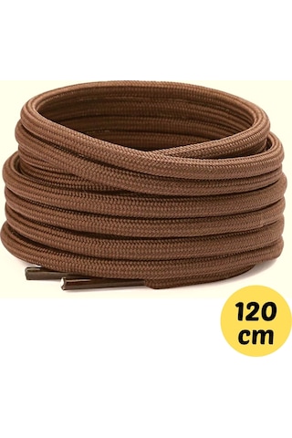 120 Cm Extra Sağlam Yuvarlak, Fitilli Bot Bağcığı,kahverengi