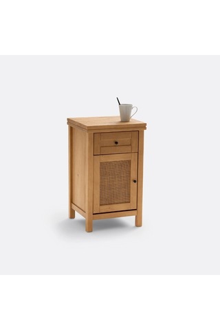 Altea Rattan Detaylı Masif Komodin Ahşap