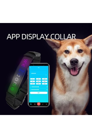 Geeroyoo Bluetooth Bağlantılı, App Kontrollü, Şarj Edilebilir Köpek Tasması, 4 Renkli Işık Ve 8 Mod Seçeneği Siyah