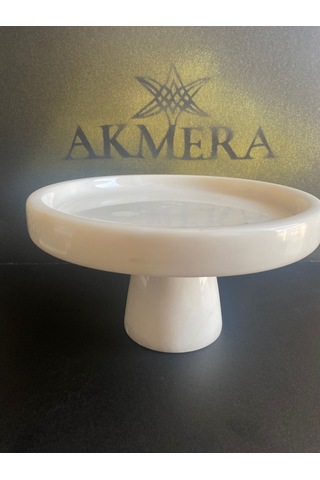 Mermer Ayaklı Sunum Standı Beyaz