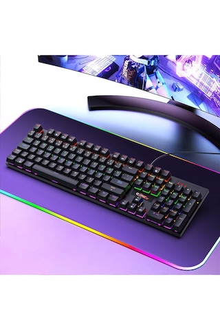 Rapidfire Red Switch Mekanik & Rainbow Rgb Aydınlatma 105 Tuşlu Mekanik Klavye - Siyah
