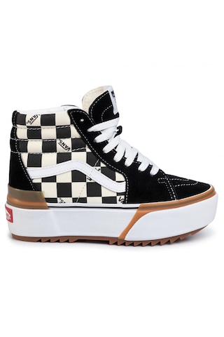 Bot Kadın Vn0a4btwvlv1 Vans Ua Sk8-hi Stacked Checkerboard Multi/true White Çok Renkli