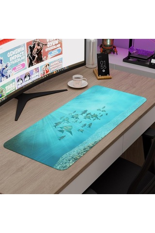 Sualtı Gaming Mouse Pad Kauçuk Kaymaz Taban Mousepad V2, 70x30 Xl