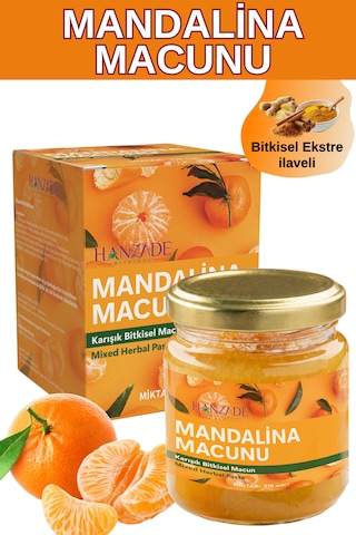 Hanzade Bitkisel Mandalina Macunu Zencefil, Zerdeçal, Havlıcan, Tarçın, Bal & Propolis Içeren Karışık Bitkisel Macun 210 Ml
