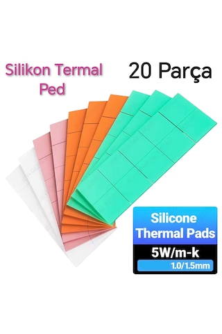 Global 20 Parça 2 Farklı Boyut Silikon Termal Ped Soğutucu