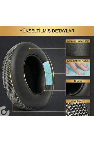 Beats Studio 2 Studio 3 Uyumlu Yumuşak Deri Örme Kumaş Karışımlı Kulaklık Sünger Yastığı Pedi Siyah Deri Kumaş