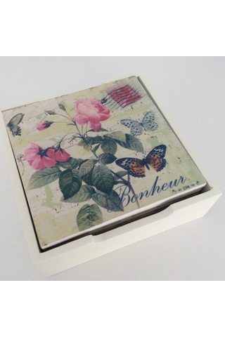 Kare 6'lı Bardak Altlığı Çok Renkli