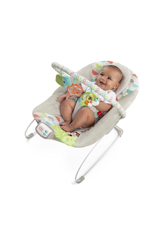 Bright Starts Ana Kucağı Yatıştırıcı Titreşimler Bebek Koltuğu, Çıkarılabilir Oyuncak Barı, 0-6 Ay, 9 Kg'a Kadar Mutlu Safari